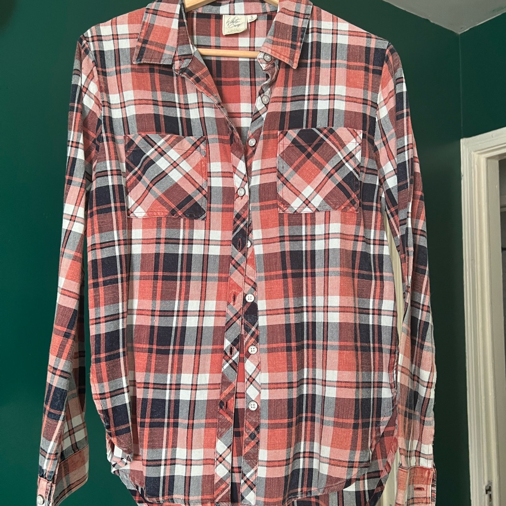 Orange Button Down Flannel